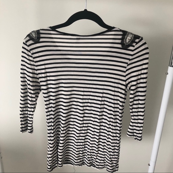 H&M striped shirt w/ jeweled sequins, Size 8 - Picture 5 of 8